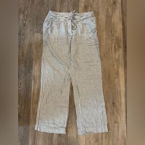 Laundry by Shelli Segal Los Angeles linen white pants with blue stripes
